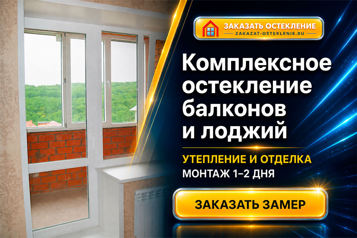 Комплексное остекление балконов и лоджий — тёплые и холодные системы, монтаж 1–2 дня. Заказать замер.