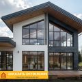 Современный загородный дом с панорамным остеклением фасада