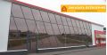 Торговый павильон с алюминиевым остеклением тонированными окнами