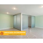 Раздвижная дверь для офиса из белого алюминиевого профиля без стекла