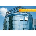 Современный офис с фасадным остеклением со скрытым профилем