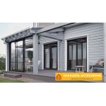 Французские алюминиевые окна черного цвета для загородного дома