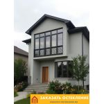 Черный французский балкон для частного дома с панорамным остеклением в пол