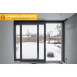 Ламинированное окно-портал с раздвижной системой открывания