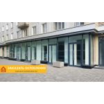 Панорамное остекление витрин магазина алюминием для максимальной видимости