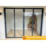 Черные портальные двери из холодного алюминия для неотапливаемого помещения