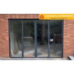 Раздвижная алюминиевая дверь для бутика с панорамным остеклением и автоматическим открыванием