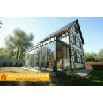 Терраса дома с раздвижным остеклением от пола до потолка