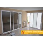 Раздвижные алюминиевые перегородки белого цвета со стеклом для современного офиса