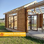 Раздвижные дверные порталы с ламинацией для панорамных проемов в деревянном доме