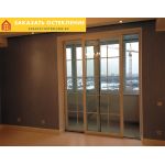 Раздвижное французское окно на балкон с остеклением от пола до потолка