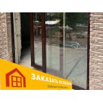 Пластиковые раздвижные двери со стеклом