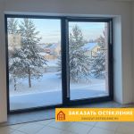 Раздвижной портал с ламинацией для террасы с панорамным остеклением