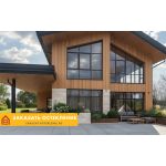 Стеклянная входная группа с панорамным остеклением для частного дома