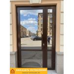 Теплая входная дверь со стеклом из алюминиевого профиля