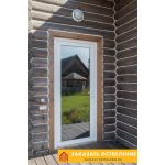 Тёплая входная дверь белого цвета со стеклом