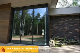 Алюминиевое фасадное остекление дома от пола до потолка