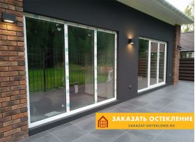 Пластиковые раздвижные порталы белого цвета для панорамных проемов