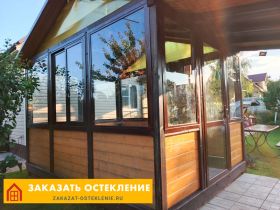 Беседка с холодным остеклением