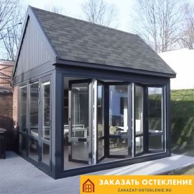 Складная дверь-гармошка в садовую беседку