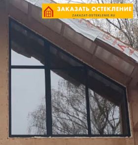 Глухие ламинированные окна ПВХ черного цвета для мансарды