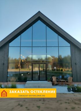 Структурное остекление фахверка конструкциями сшумоизоляционными стеклопакетами