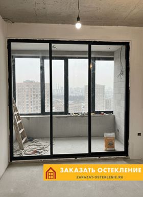 Алюминиевая раздвижная дверь для балкона с максимальным остеклением